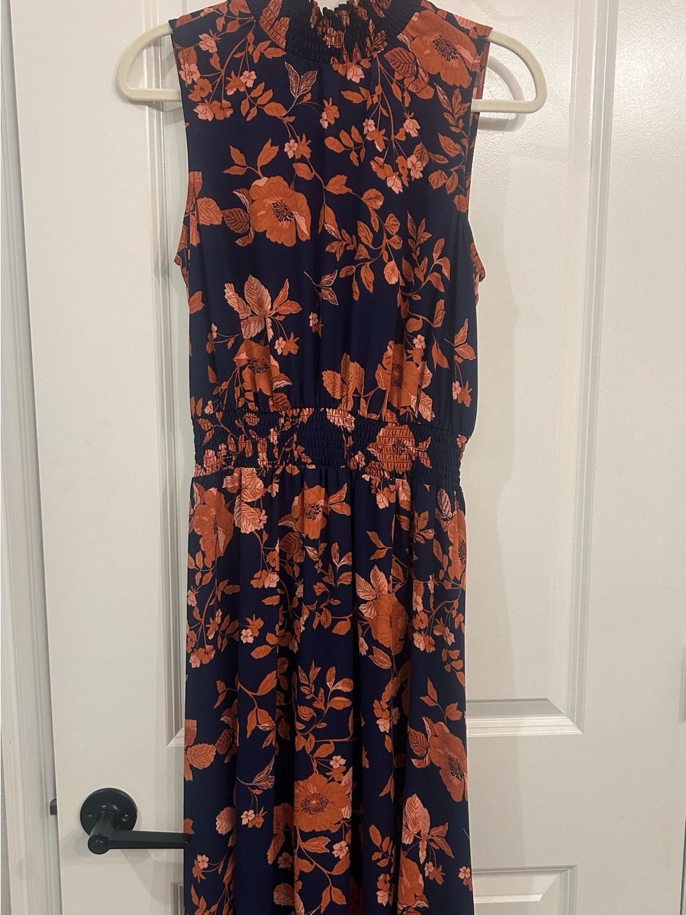Nanette Lepore Navy Maxi Dress with Rust Floral